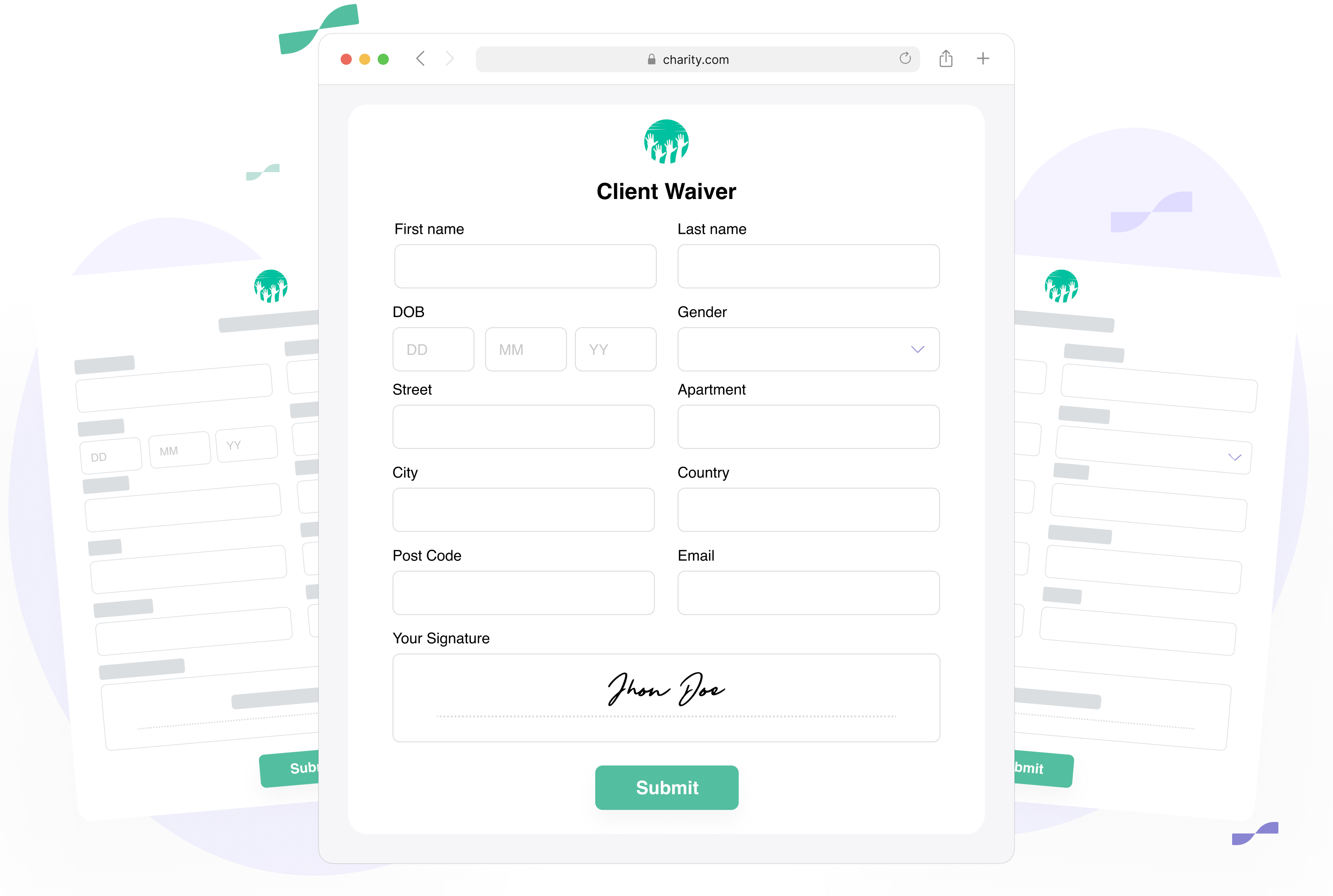 Nonprofit Case Mangement Software Client e-Signature Forms