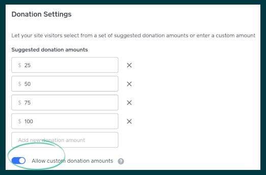 Square for Nonprofits Donation Amounts