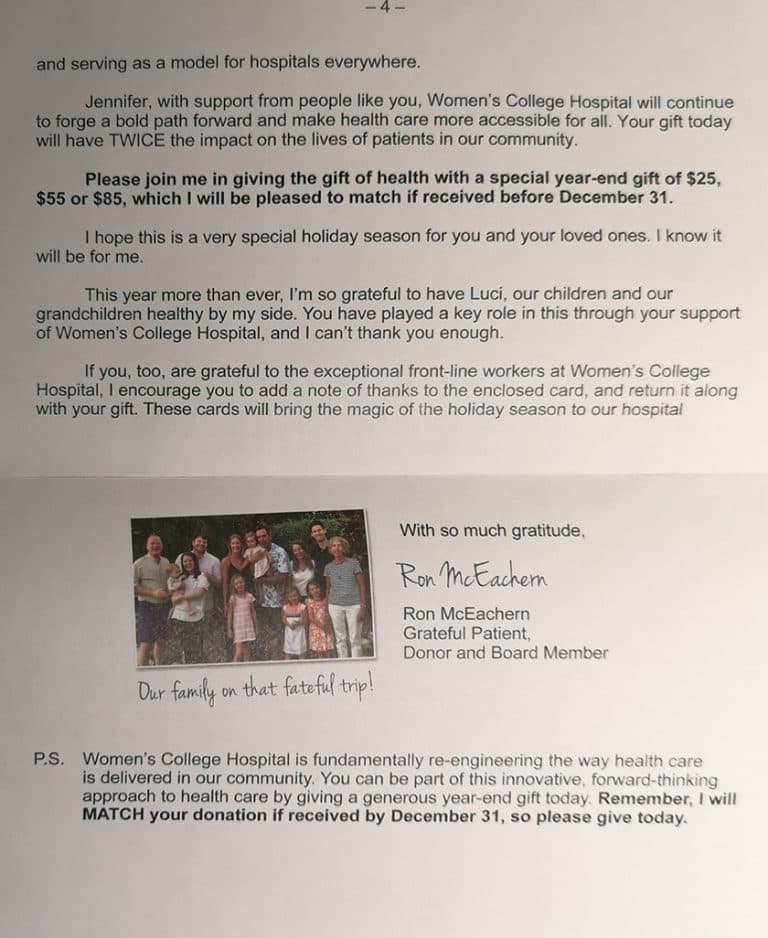 Womens College Letter 2 - Year End Appeal
