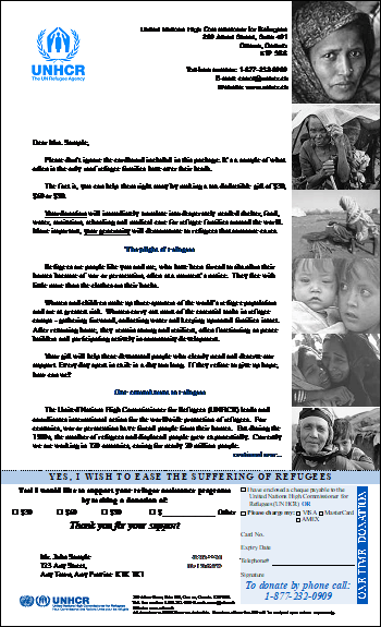Fundraising Letter Example UN Refugee Agency 3