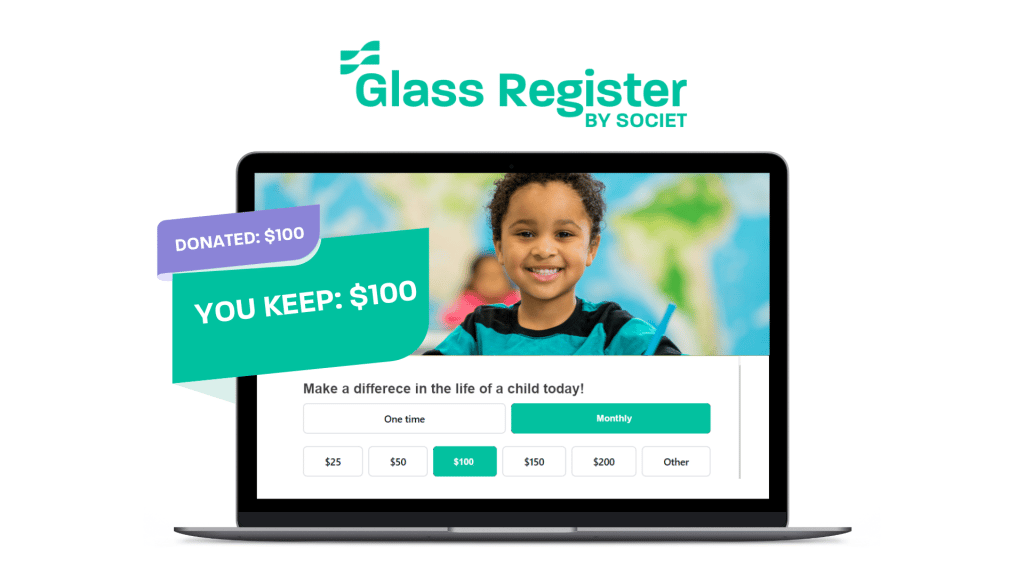 nonprofit donation form Glass Register